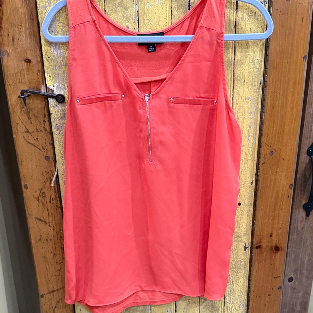 Vibrant Sleeveless Orange Blouse